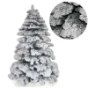 ALBERO DI NATALE 120CM ABETE SNOW CON EFFETTO INNEVATO BIANCO BASE A CROCE