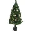 ALBERO DI NATALE FIBRA OTTICA FLOWER 60CM 60 PUNTE 9 FIORI COLORE VERDE