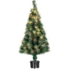 ALBERO DI NATALE FIBRA OTTICA 60CM 60 PUNTE MULTICOLORE COLORE VERDE