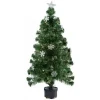 ALBERO DI NATALE FIBRA OTTICA SNOW 120CM 140 PUNTE 18 FIOCCHI DI NEVE VERDE