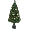 ALBERO DI NATALE FIBRA OTTICA FLOWER 90CM 100 PUNTE CON 12 FIORI COLORE VERDE