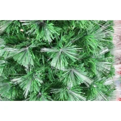 ALBERO DI NATALE IN FIBRA OTTICA 120CM VERDE MULTICOLORI CON PUNTA STELLA A LED