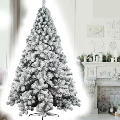 ALBERO DI NATALE INNEVATO 180 CM NATALUNA SUPER FOLTO EFFETTO NEVE MODELLO ASPEN