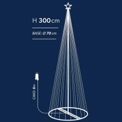 ALBERO DI NATALE LUMINOSO BIANCO FREDDO 394 LED 300CM DECORAZIONE PER ESTERNO
