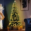 ALBERO DI NATALE LUMINOSO 90 CM CON LUCI LED FIBRA OTTICA BIANCO CALDO