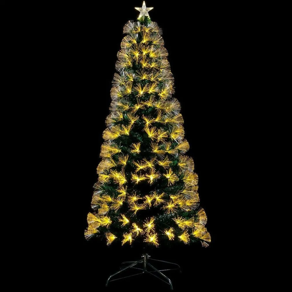 ALBERO DI NATALE LUMINOSO 90 CM CON LUCI LED FIBRA OTTICA BIANCO CALDO