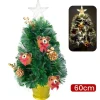 ALBERO DI NATALE MINI 60 CM CON DECORI PALLINE ORSETTO E LUCI INCLUSE PIGNE