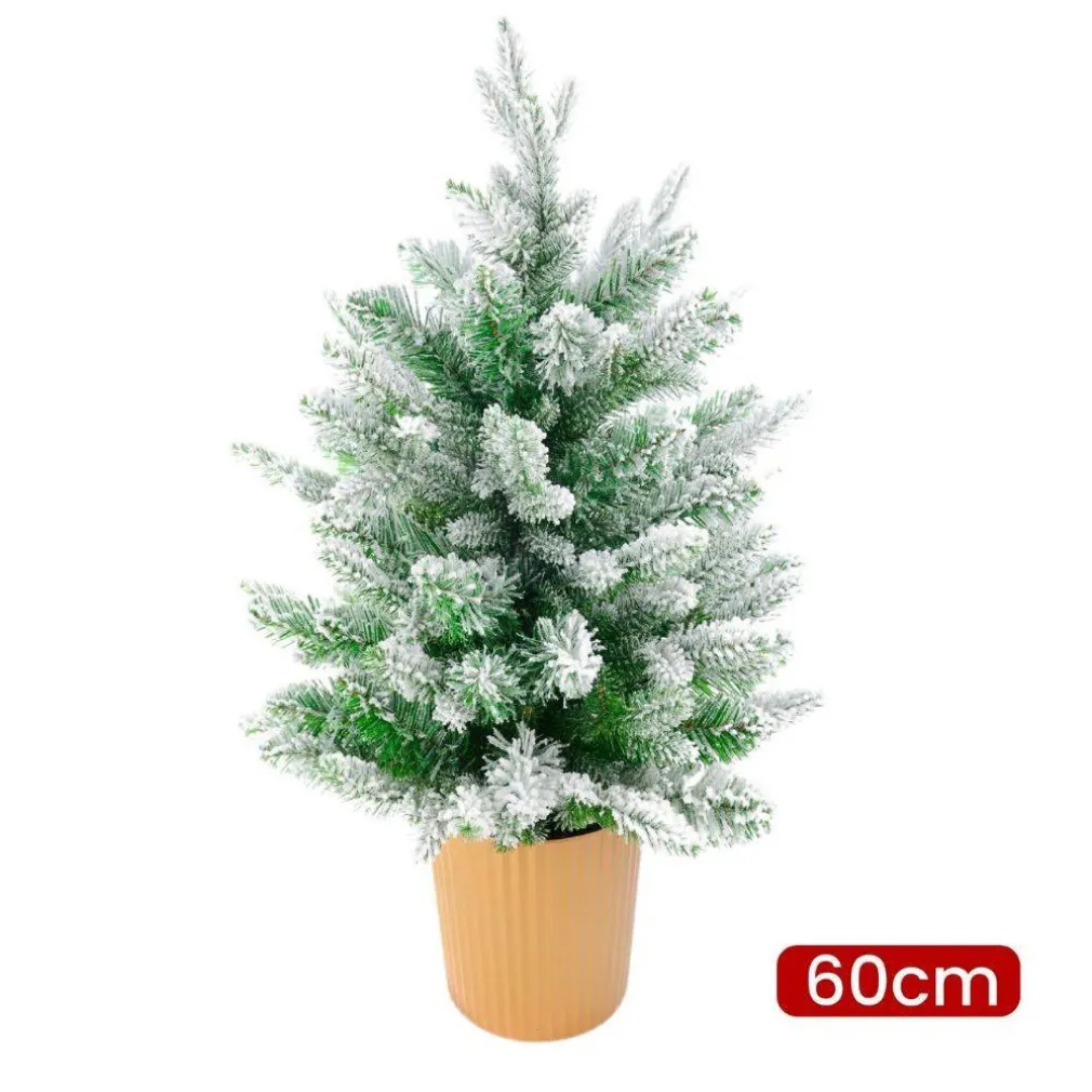 ALBERO DI NATALE MINI EFFETTO INNEVATO DIM. 60 CM SINTETICO ALBERELLO CON VASO