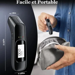 ALCOL TEST PORTATILE ETILOMETRO DISPLAY MISURATORE GRADO ALCOOL ALTA PRECISIONE