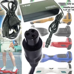 ALIMENTATORE CARICABATTERIA SMART BALANCE HOVERBOARD OUTPUT 42 V 2 AHM