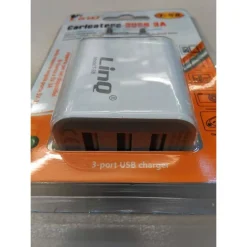 ALIMENTATORE CARICABATTERIE ADATTATORE CARICATORE CON 3 PORTE USB RETE 5V-3A T-S8