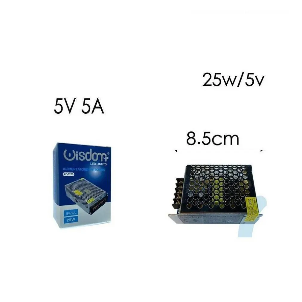 ALIMENTATORE STABILIZZATO TRASFORMATORE SWITCHING DA 5A 5V 25W AC100-220V