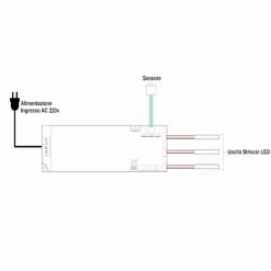 ALIMENTATORE TRASFORMATORE SLIM DA 230V A 12V 36 W STRIP LED SENSORI LUCI QS-36W