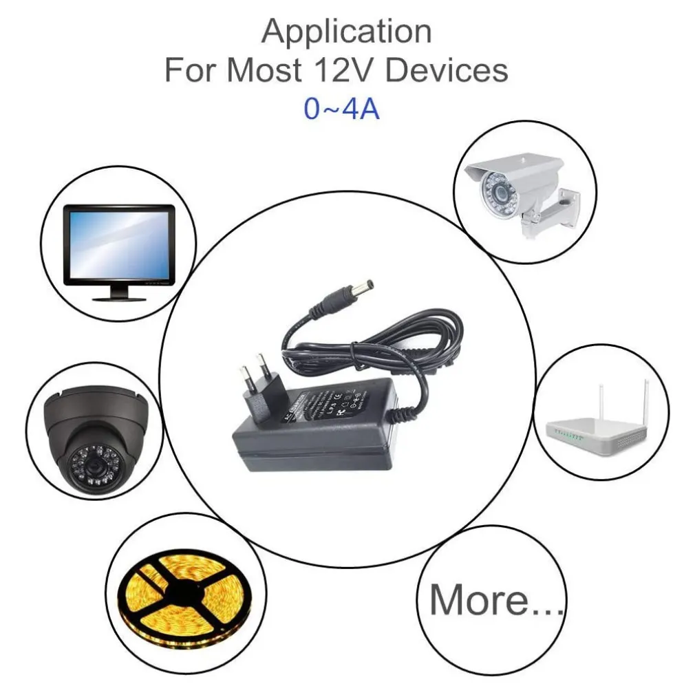 ALIMENTATORE UNIVERSALE AC / DC ADATTATORE DI ALIMENTAZIONE 12V 4A QY-9120