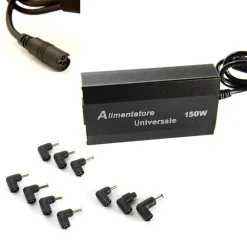 ALIMENTATORE UNIVERSALE 150W PC LAPTOP USB UFFICIO CASA NOTEBOOK 10 ADATTATORI