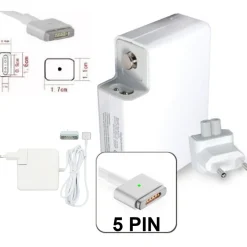 ALIMENTATORE 60W COMPATIBILE PER NOTEBOOK MAGSAFE 2 MACBOOK PRO RETINA 13" 5 PIN