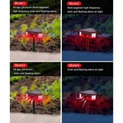 ALLARME SOLARE SENSORE MOVIMENTO 129 DB TELECOMANDO SIRENA ULTRASUONI Q-BJ911