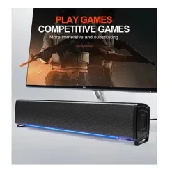 ALTOPARLANTI Q-T125 SPEAKER SOUNDBAR PER PC POTENZIAMENTO BASSI E LED ALLA BASE