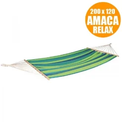 AMACA DA GIARDINO SINGOLA XL IN LEGNO COTONE RELAX CAMPEGGIO 200X120CM 2 COLORI