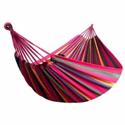 AMACA DA GIARDINO SINGOLA IN TESSUTO COTONE RELAX CAMPEGGIO 200X80CM MULTICOLORE