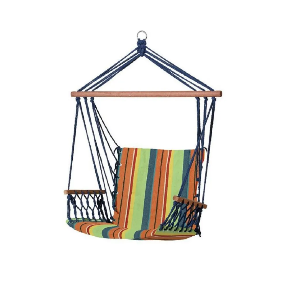 AMACA SEDIA SOSPESA MULTICOLORE 100X50X3 CM IN TESSUTO CAMPEGGIO GIARDINO 69608A