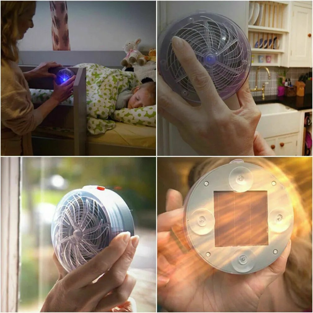 AMMAZZA ZANZARE A CARICA SOLARE LUCE BLU DA MURO LUCE CASA ANTI INSETTI VENTOSE