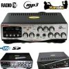 AMPLIFICATORE AUDIO STEREO DISPLAY DIGITALE 2 MICROFONI USB SD MP3 FM MA-009