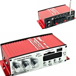 AMPLIFICATORE AUDIO 12V USB MP3 CASA AUTO 2 CANALI STEREO 40W TELECOMANDO MA120