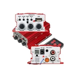 AMPLIFICATORE AUDIO 12V USB MP3 CASA AUTO 2 CANALI STEREO 500W TELECOMANDO MA700