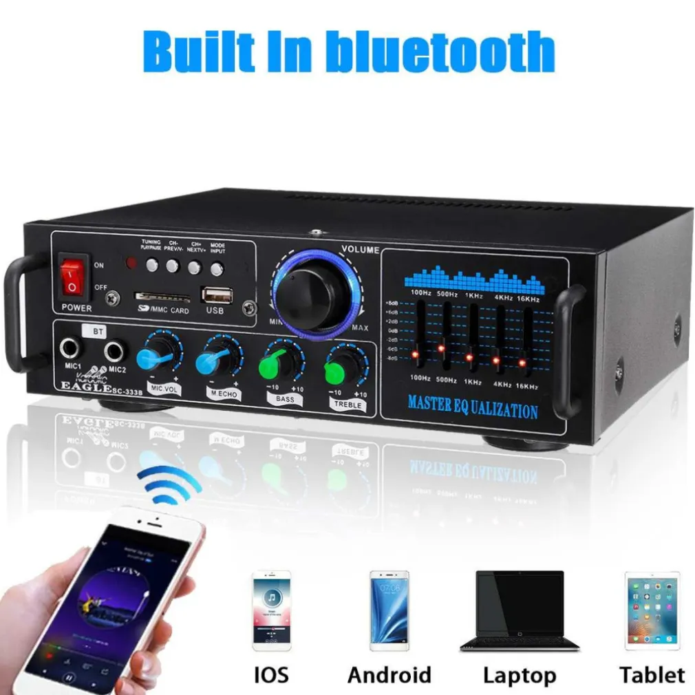 AMPLIFICATORE AUDIO 2X70W FUNZIONE KARAOKE FM/BLUETOOTHMP3/USB/BLUETOOTH Q-GF289