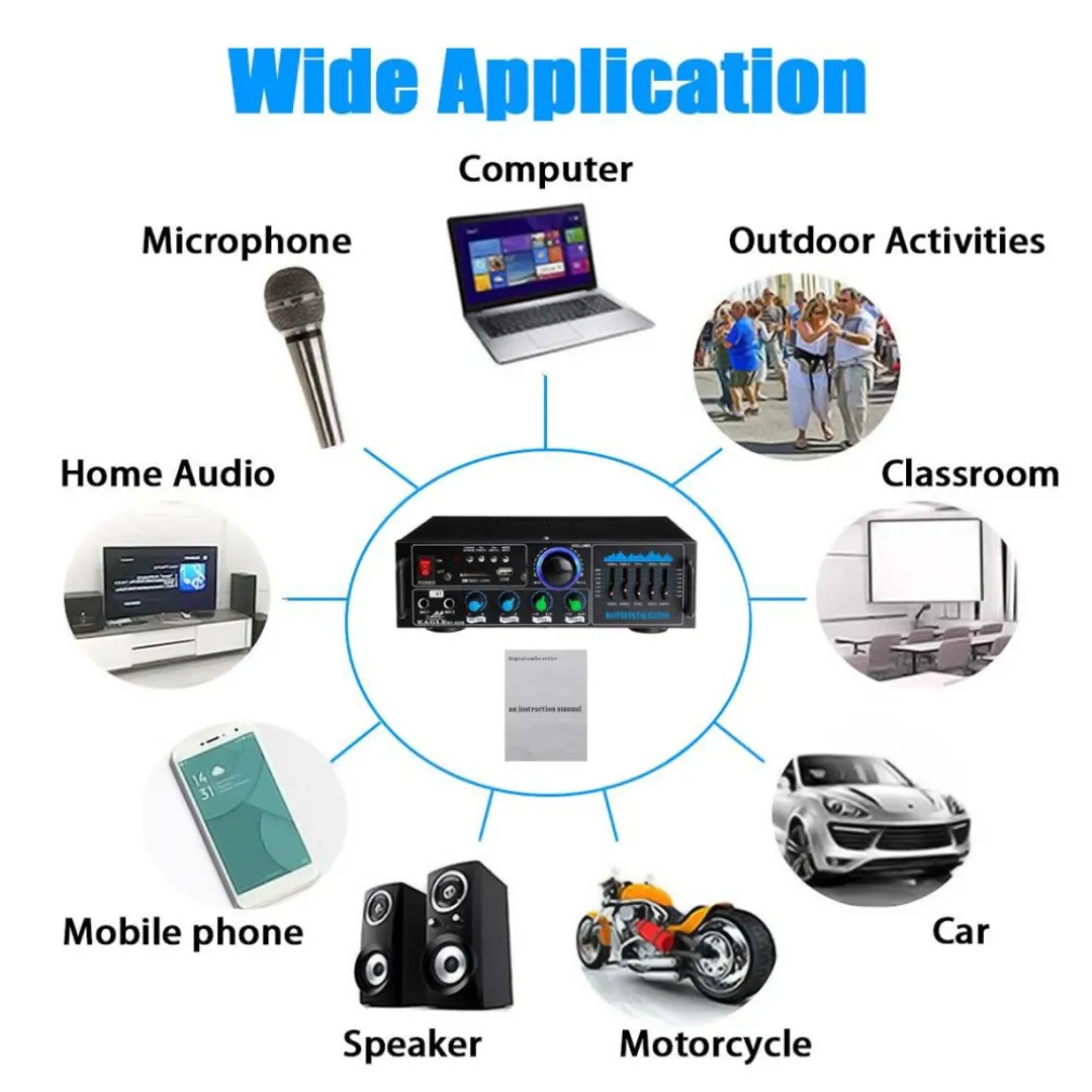 AMPLIFICATORE AUDIO 2X70W FUNZIONE KARAOKE FM/BLUETOOTHMP3/USB/BLUETOOTH Q-GF289