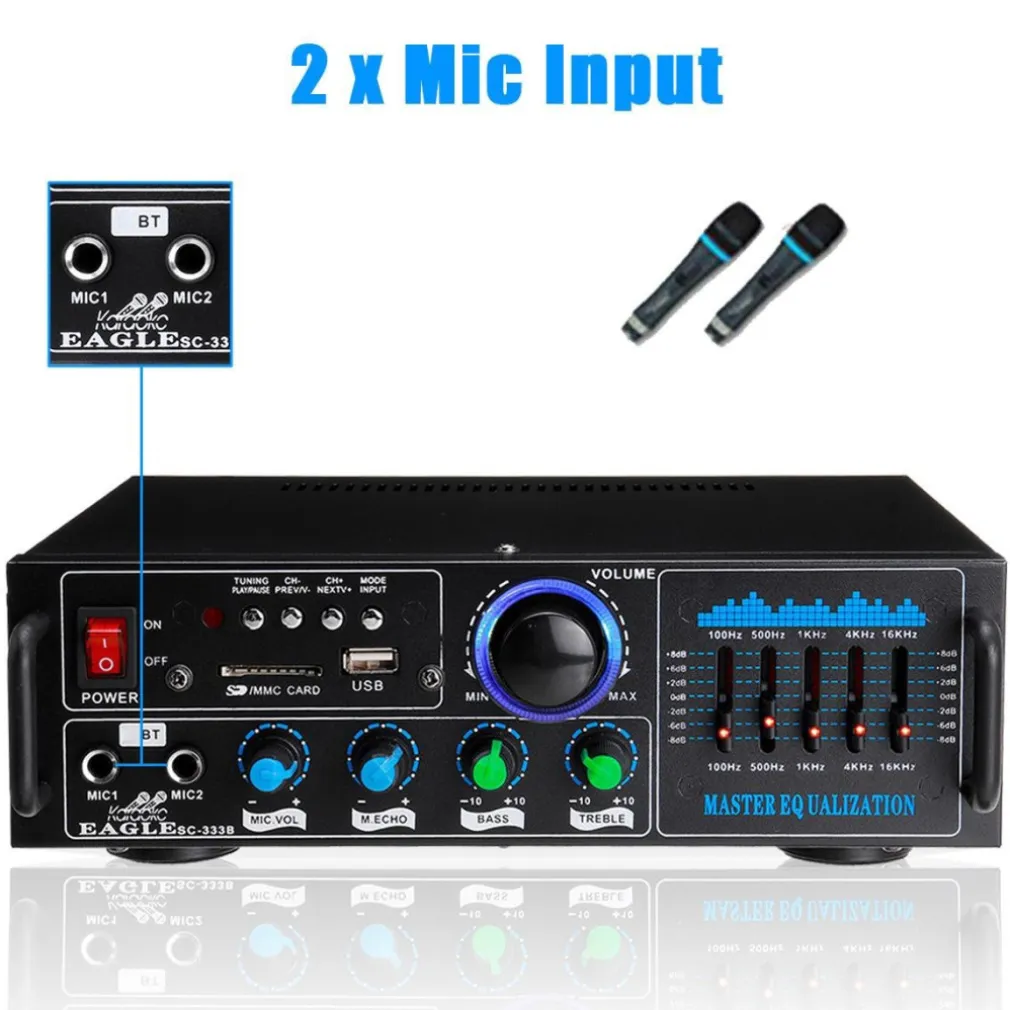 AMPLIFICATORE AUDIO 2X70W FUNZIONE KARAOKE FM/BLUETOOTHMP3/USB/BLUETOOTH Q-GF289