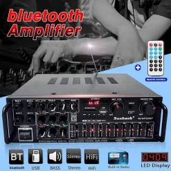 AMPLIFICATORE Q-GF999 PROFESSIONALE AUDIO 2X150W KARAOKE FM BLUETOOTH 5.1 MP3 USB