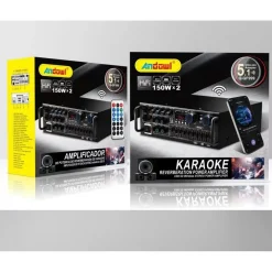 AMPLIFICATORE Q-GF999 PROFESSIONALE AUDIO 2X150W KARAOKE FM BLUETOOTH 5.1 MP3 USB