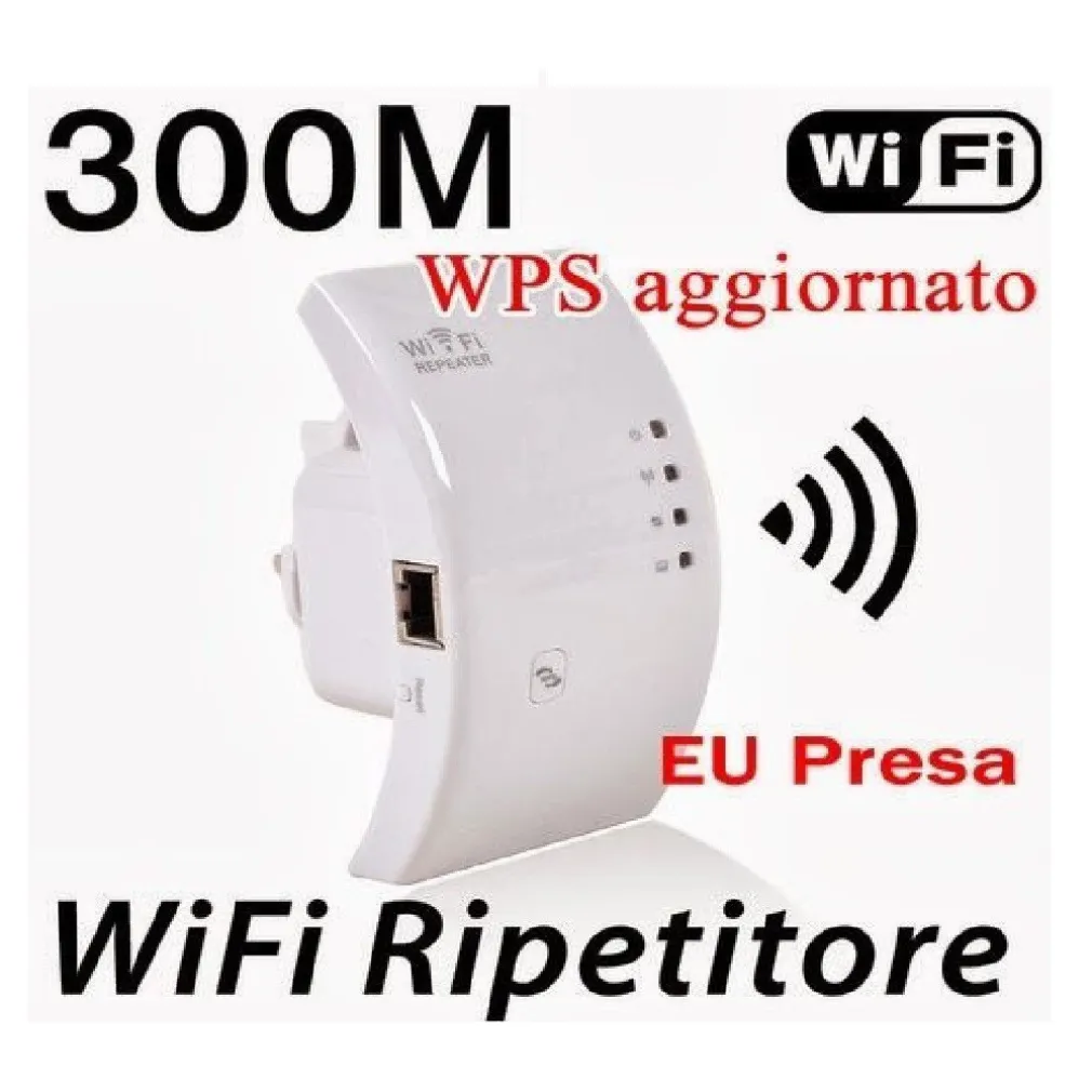 AMPLIFICATORE WIFI REPEATER 300 Mbps RIPETITORE WIFI RANGE EXTENDER LAN RETE