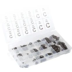 ANELLI ELASTICI SEEGER KIT DA 300 PZ ASSORTITI RONDELLE ANELLO ELASTICO E-CLIPS