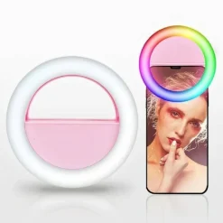 ANELLO LUMINOSO A LED PER SELFIE RGB MULTICOLORE LIGHT RING RICARICABILE