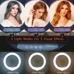ANELLO LUMINOSO TREPPIEDI LUCE SELFIE TIK TOK LED LAMPADA RING LIGHT VIDEO 30CM
