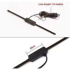 ANTENNA AUTORADIO UNIVERSALE RADIO AM/FM PATCH MONTAGGIO PARABREZZA 48-960 MHZ