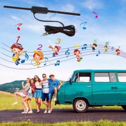 ANTENNA AUTORADIO UNIVERSALE RADIO AM/FM PATCH MONTAGGIO PARABREZZA 48-960 MHZ