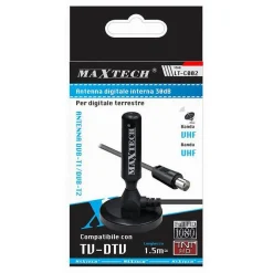 ANTENNA DIGITALE TERRESTRE PORTATILE AMPLIFICATA DVB-T 30DB INDOOR MAXTECH LT-C002