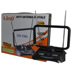 ANTENNA DIGITALE TV DVB-T AMPLIFICATA 38DBI FULL HD VHF UHF PORTATILE AUTO LI-99B