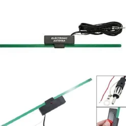 ANTENNA INTERNA ADESIVA ELETTRONICA 605 AMPLIFICATA UNIVERSALE PER AUTO FM 12V