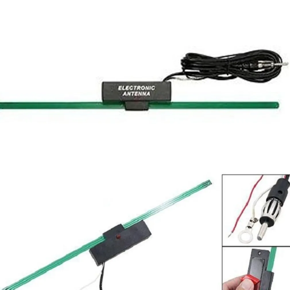 ANTENNA INTERNA ADESIVA ELETTRONICA 605 AMPLIFICATA UNIVERSALE PER AUTO FM 12V