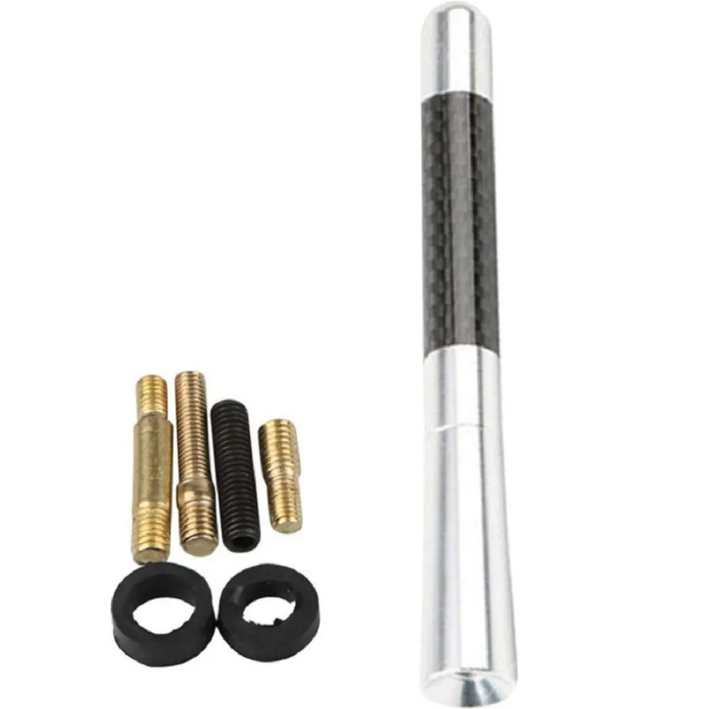 ANTENNA SPORTIVA UNIVERSALE PER AUTO 12 CM ACCESSORI RICAMBIO AUTORADIO ARGENTO