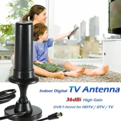 Antenna TV Digitale 36dBi ad Alto Guadagno Full HD 1080p VHF DVB Connettore IEC