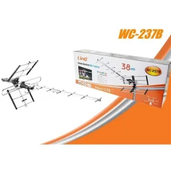 ANTENNA TV UHF DVB-T DVB-T2 DIGITALE ESTERNO AMPLIFICATA HDTV LTE 38DBI WC-237B