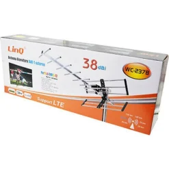 ANTENNA TV UHF DVB-T DVB-T2 DIGITALE ESTERNO AMPLIFICATA HDTV LTE 38DBI WC-237B