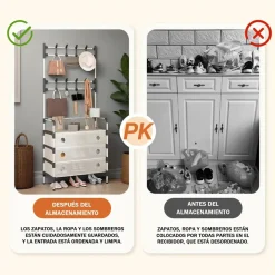 APPENDIABITI 8 GANCI SCARPIERA 4 RIPIANI ORGANIZER SCARPE ARMADIO MULTIFUNZIONE IN ACCIAIO