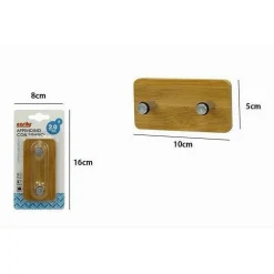 APPENDIABITI APPENDINO PARETE METALLO LEGNO 2 POSTI GANCI GIACCHE VESTITI 79545